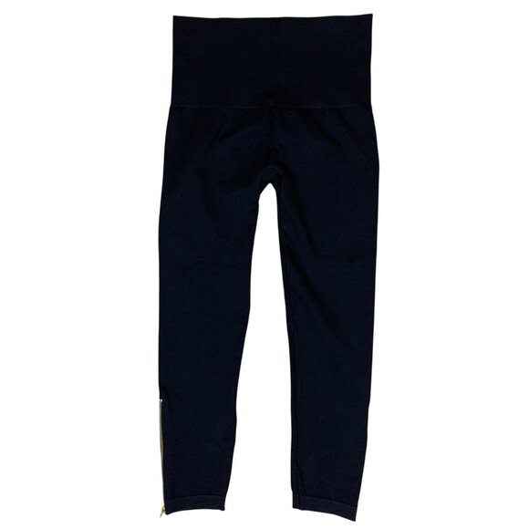 Spanx Black Ponte Leggings Zip Ankle Stretch Slimming Pants 2X - Picture 1 of 7
